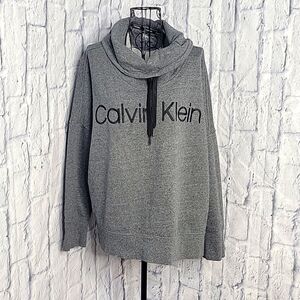 CALVIN KLEIN Gray Oversized Cowl Neck‎ Women's Sweatshirt XL/XG